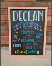 Load image into Gallery viewer, Back to school reusable chalkboard