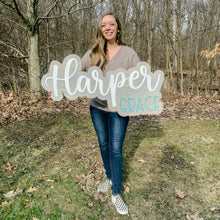 Load image into Gallery viewer, Large name sign with backer