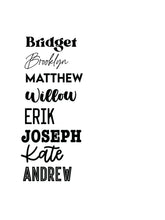 Load image into Gallery viewer, Wood name cut outs