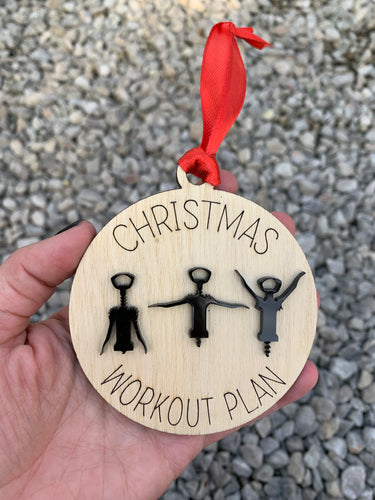 Christmas workout plan ornament