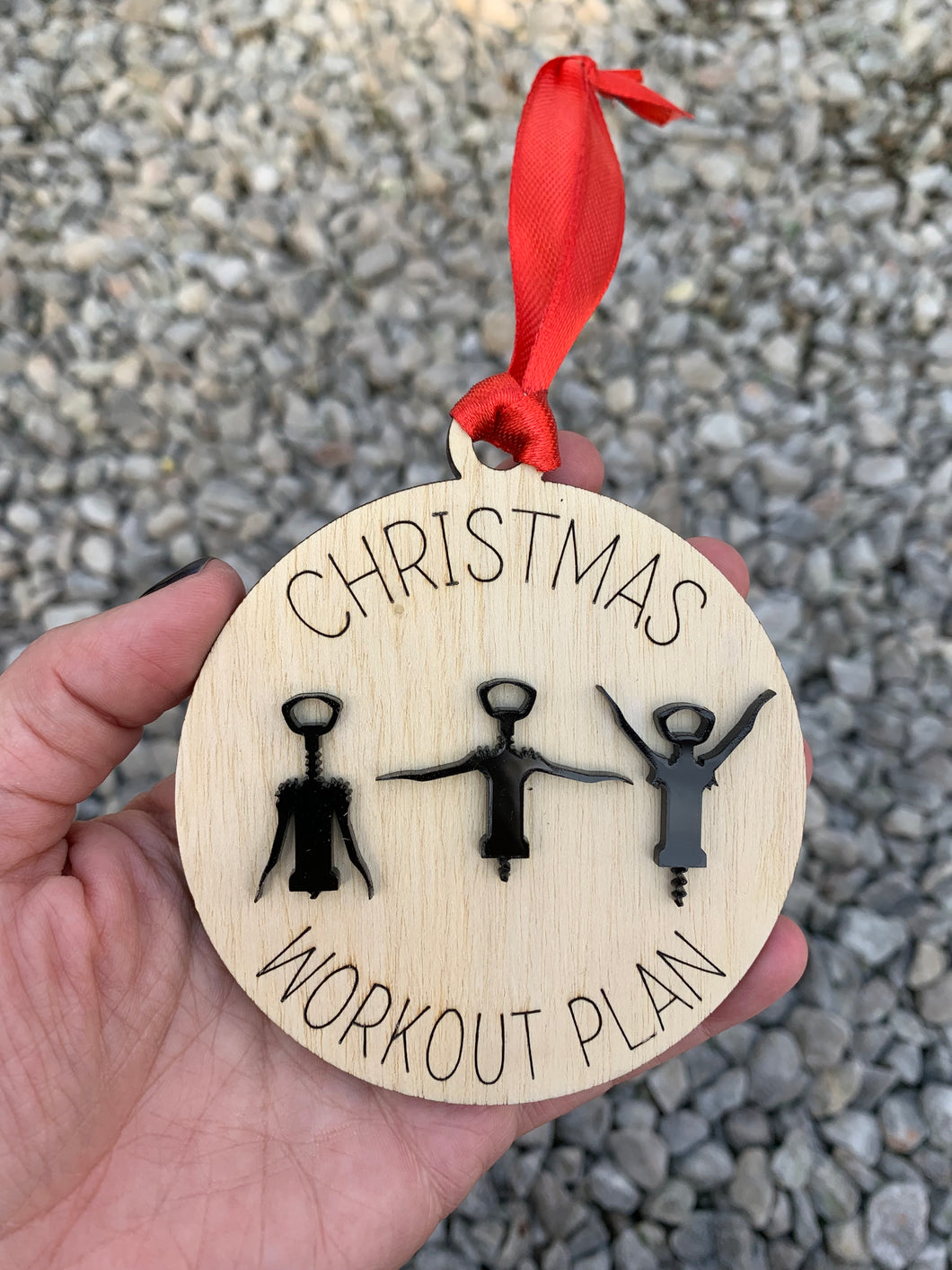 Christmas workout plan ornament