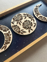 Load image into Gallery viewer, Engraved floral moon phases 12” x 6”