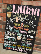 Load image into Gallery viewer, First birthday stats sign
