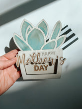Load image into Gallery viewer, Mother’s Day succulent gift card holder