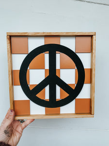 Checkered peace sign