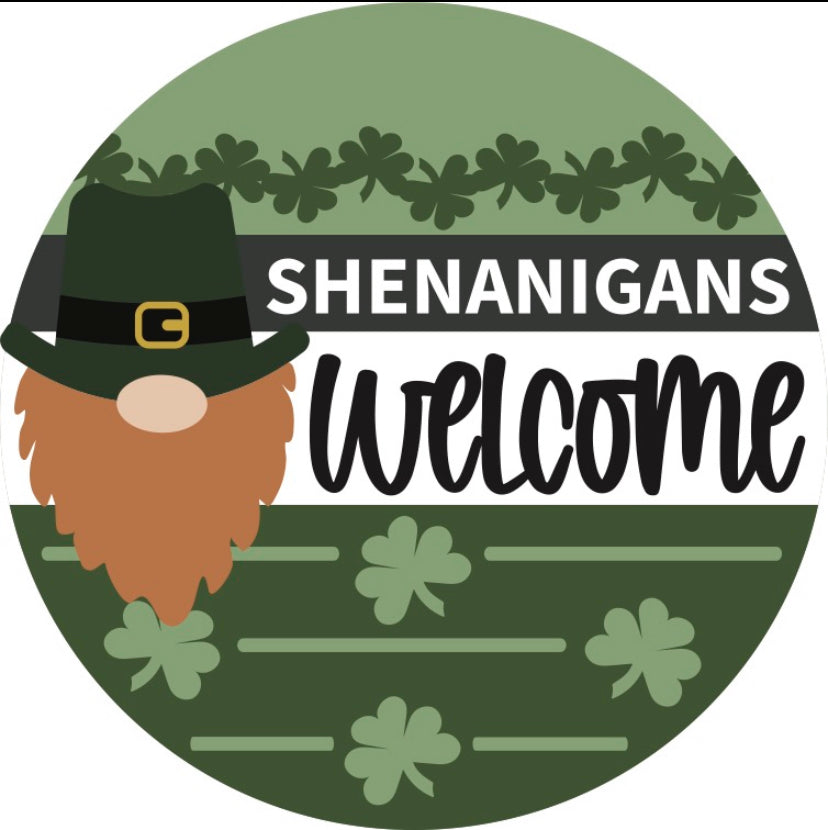 Shenanigans welcome door hanger