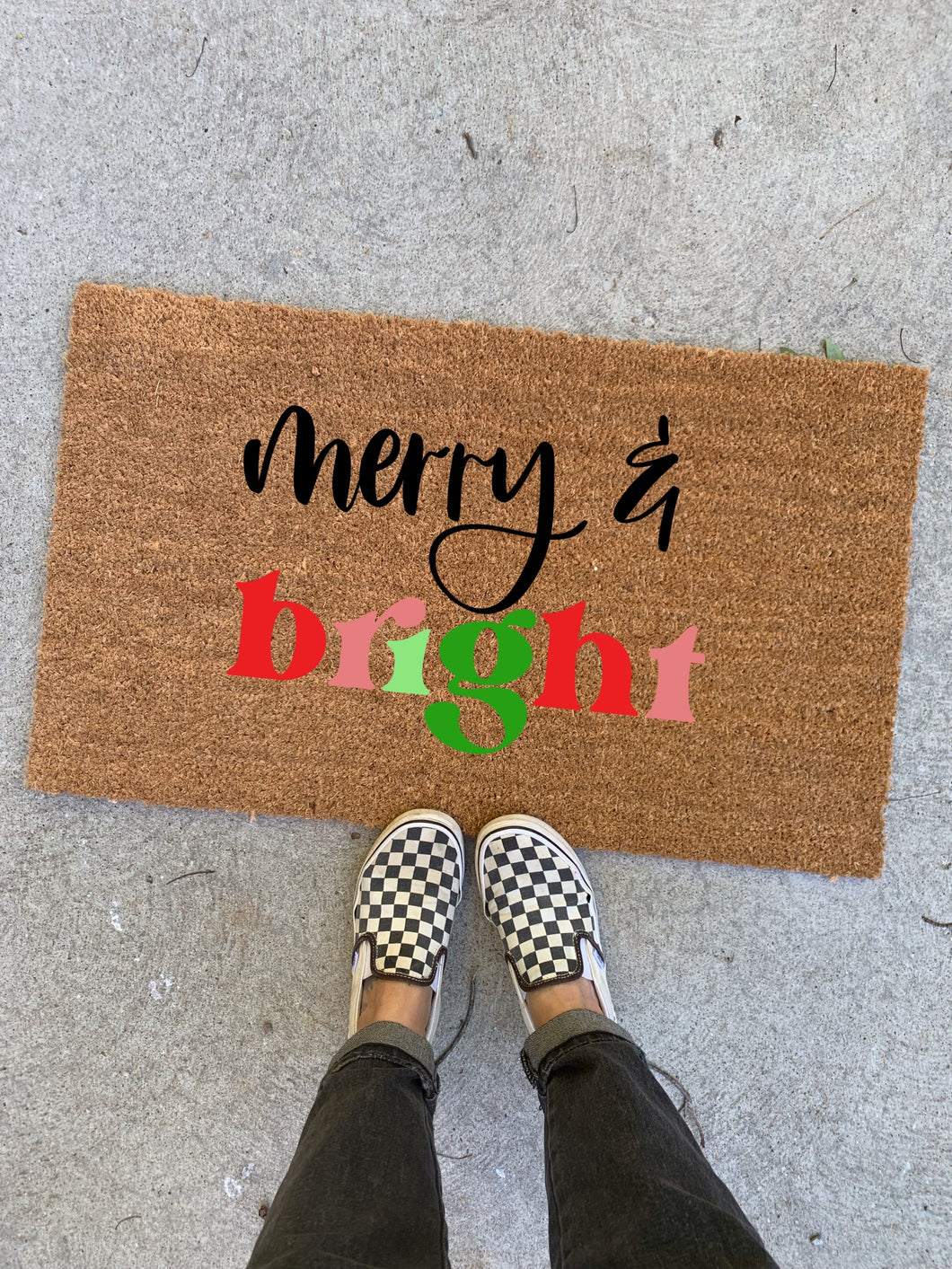 Merry & Bright doormat